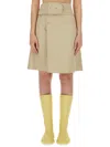 Burberry A-line Belted High-waisted Skirt In Neutral