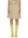 Burberry A-line Belted High-waisted Skirt In Beige
