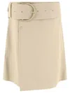 Burberry A-line Belted High-waisted Skirt In Neutral