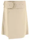 Burberry A-line Belted High-waisted Skirt In Neutral