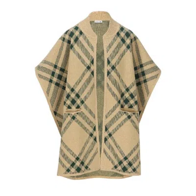 Burberry Tri Bar Cape Poncho In Multi