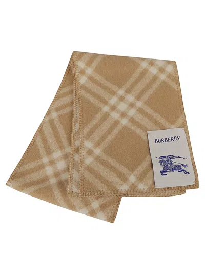 Burberry Tri Bar Check Scarf In Archive Beige