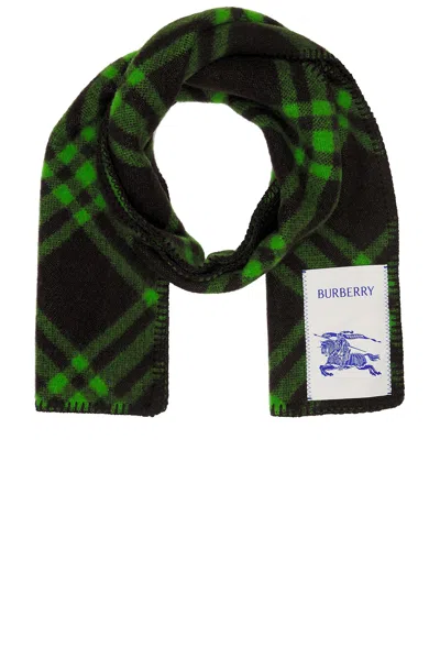 Burberry Tri Bar Check Wool Scarf In Shale