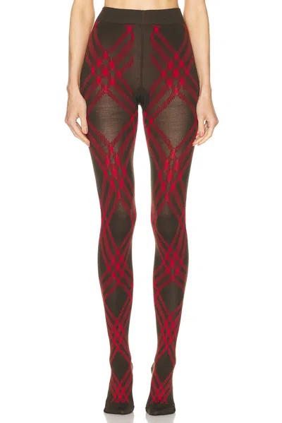 Burberry Tri Bar Tights In Brown