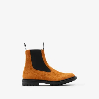 Burberry Tricker's Suede Dee High Chelsea Boots In Warm Caramel