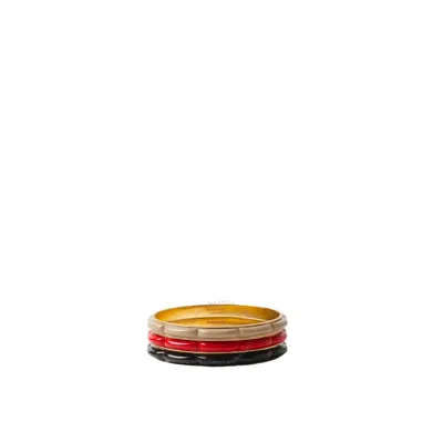 Burberry Trio Enamel Lola Bangles In Multi