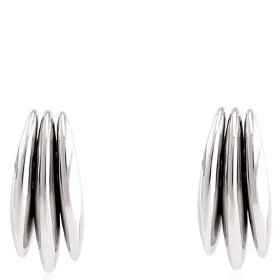 Burberry Triple Thorn Sculptural Silver Earrings In Metallic