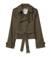 Burberry Tropical Gabardine Cropped Jacket In Green