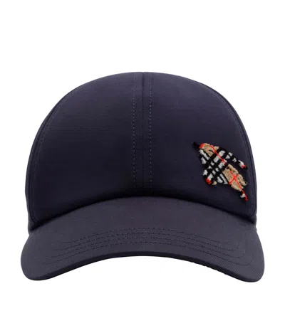 Burberry Tropical Gabardine Knight Baseball Cap In Blue