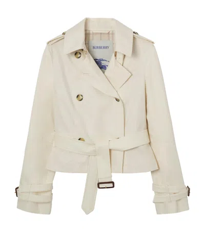 Burberry Tropical Gabardine Swarby Trench Jacket In Neutral