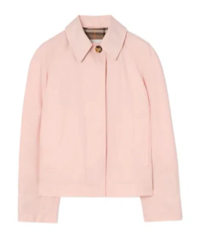 Burberry Tropical Gabardine Tickhill Jacket In Pink