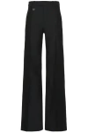 Burberry Suit Pants In Navy Blue Wool. Straight-leg Cut. Zippered Closure And Belt Clip. In Black