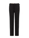 Burberry Sade Satin Band Wool Trouser In Black