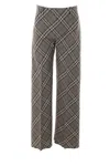 Burberry Straight Leg Check Wool Trousers