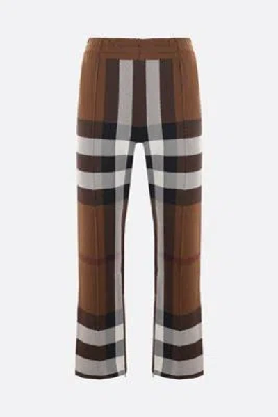 Burberry Check Track Pants In Brown