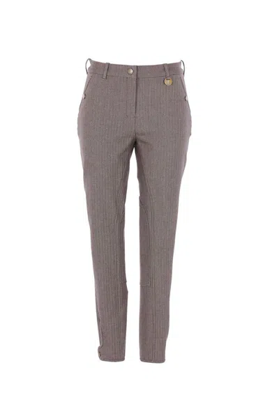 Burberry Trousers In Silver