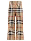 Burberry Check-pattern Flared Cotton Trousers
