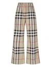 Burberry Vintage Check Wide Pants In Beige