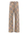 Burberry Checked Straight-leg Trousers In Beige