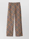 Burberry Tailored Wool Blend Trousers With Nova Check Pattern