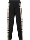 Burberry Vintage Check-panel Leggings In Black