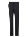 Burberry Sade Satin Band Wool Trouser In Black
