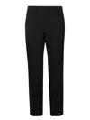 Burberry Suit Pants In Navy Blue Wool. Straight-leg Cut. Zippered Closure And Belt Clip. In Black