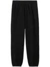 Burberry Checked Cotton Track Pants In Black