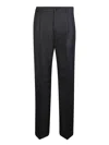 Burberry Black Wool Pant In Black