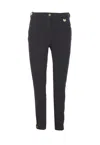 Burberry Regular Fit Trousers With Button On Cuffs In Black