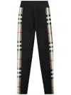 Burberry Checked Stretch-jersey Leggings In Black