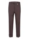 Burberry Straight Trousers With Cuffed Hem And Pockets In Brown