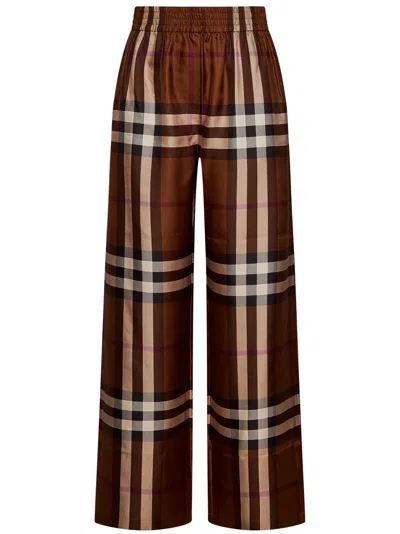 Burberry Checked Elasticated Waistband Trousers In New