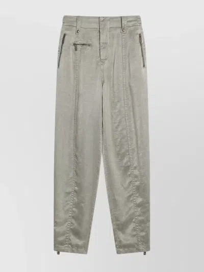 BURBERRY TROUSERS EMBROIDERED EMBLEM LYOCELL