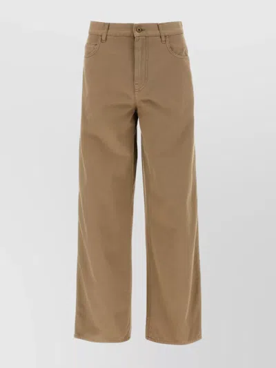 Burberry Trousers Featuring Wide Leg And 5 Pockets In Multicolor