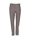 Burberry Women Johdpur Pants Stretch Cotton With Herringbone Pattern In Gray