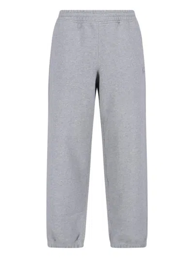 Burberry Check Track Pants In Gray