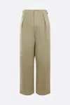 Burberry Adjustable Straps Wide-leg Cotton Pant In Green