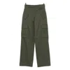 Burberry Khaki Check Trim Gabardine Cargo Pants In Green