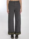 Burberry Trousers In Cotton And Nylon In Grey
