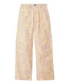 Burberry Rose-print High Waist Cotton Pants In Multicolor