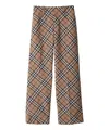 Burberry Tailored Wool Blend Trousers With Nova Check Pattern In Multicolor
