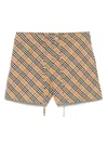 Burberry Check Printed Drawstring Short In Neutral