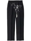 Burberry Knight Hardware Canvas Trousers In Silver/black