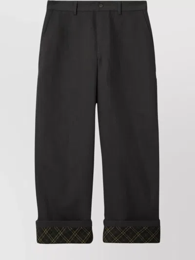 BURBERRY TROUSERS STRAIGHT LEG TURN-UP CUFFS