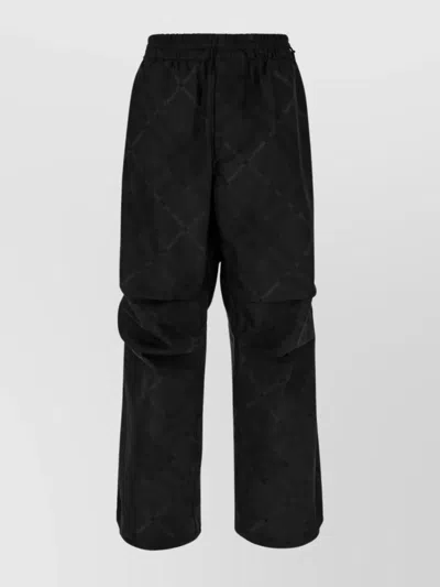 Burberry Trousers Wide Leg Embroidered Detail In Black