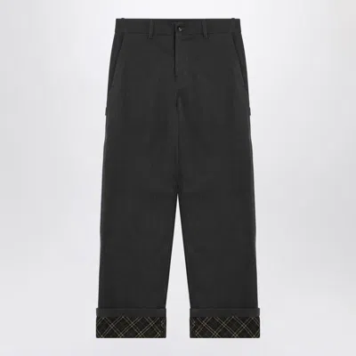 BURBERRY BURBERRY TROUSERS WITH CHECK PATTERN LAPELS
