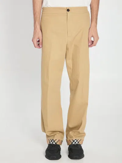 Burberry Trousers With Elastic Band In Neutral