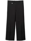 Burberry Suit Pants In Navy Blue Wool. Straight-leg Cut. Zippered Closure And Belt Clip. In Black