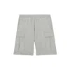 Burberry Trueman Monogram Wool Cargo Shorts In Gray